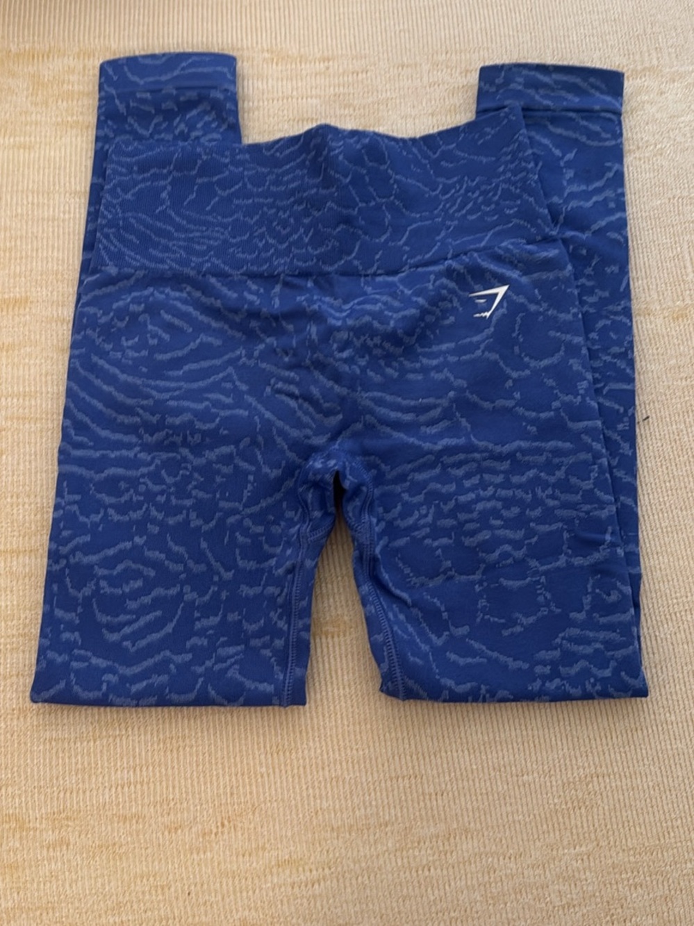 Gymshark Navy Blue Textured High-Waisted Bike Shorts